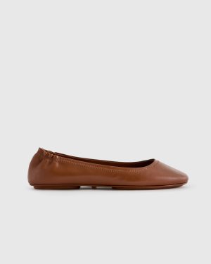 Italian Leather On-The-Go Ballet Flat Shoes