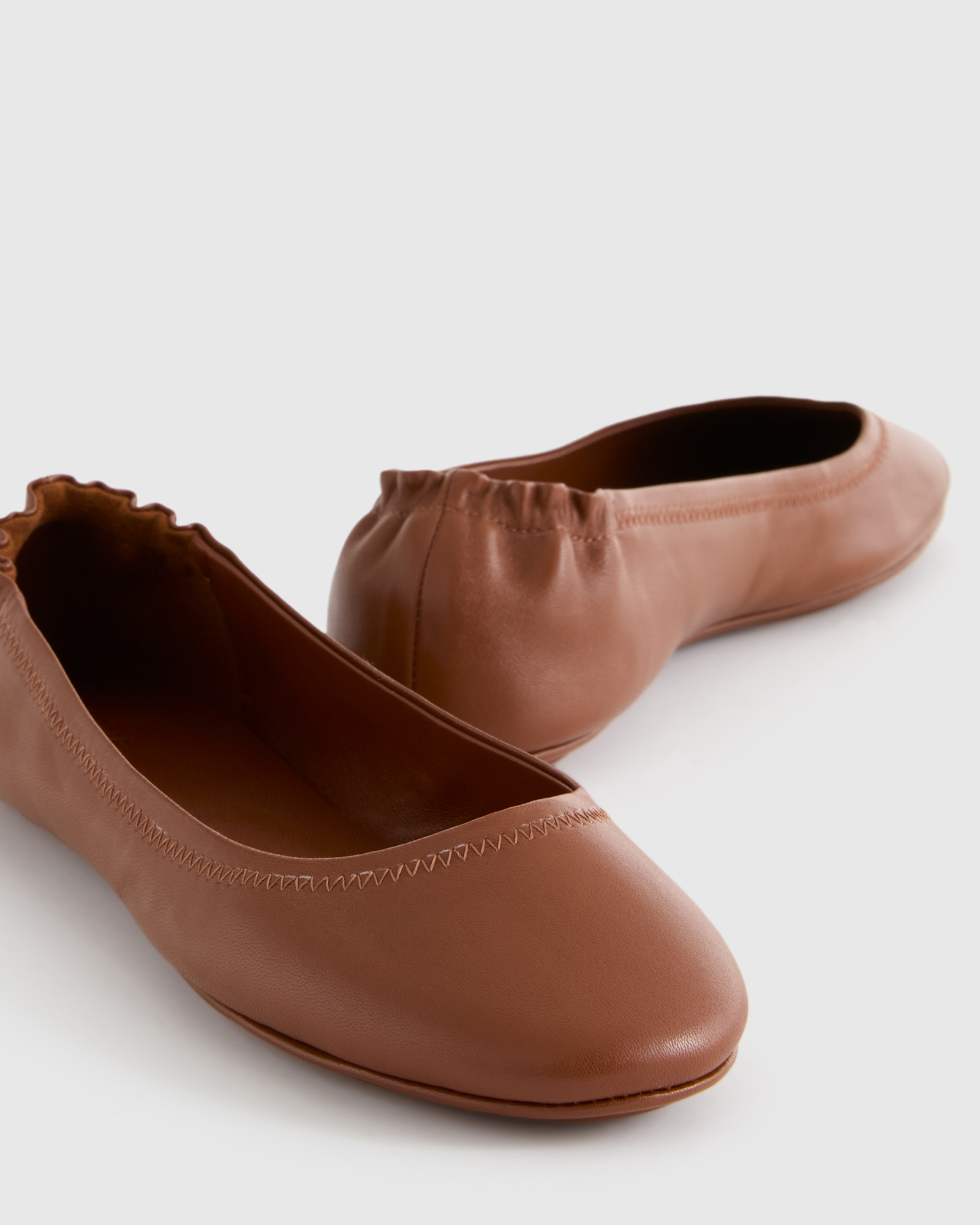 Italian Leather On-The-Go Ballet Flat Shoes - Image 3