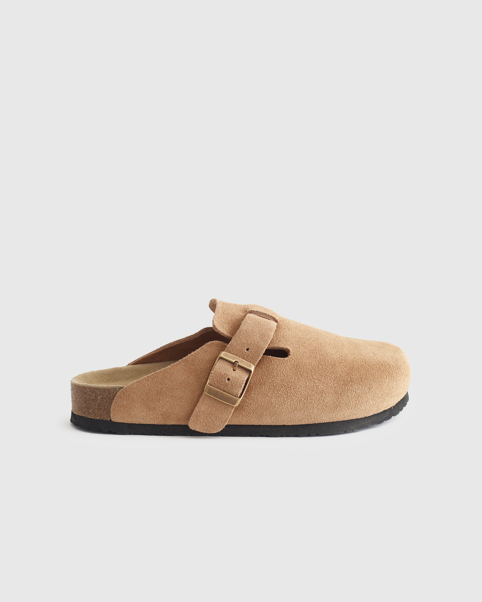 Water Repellent Suede Pecan Clog Mule