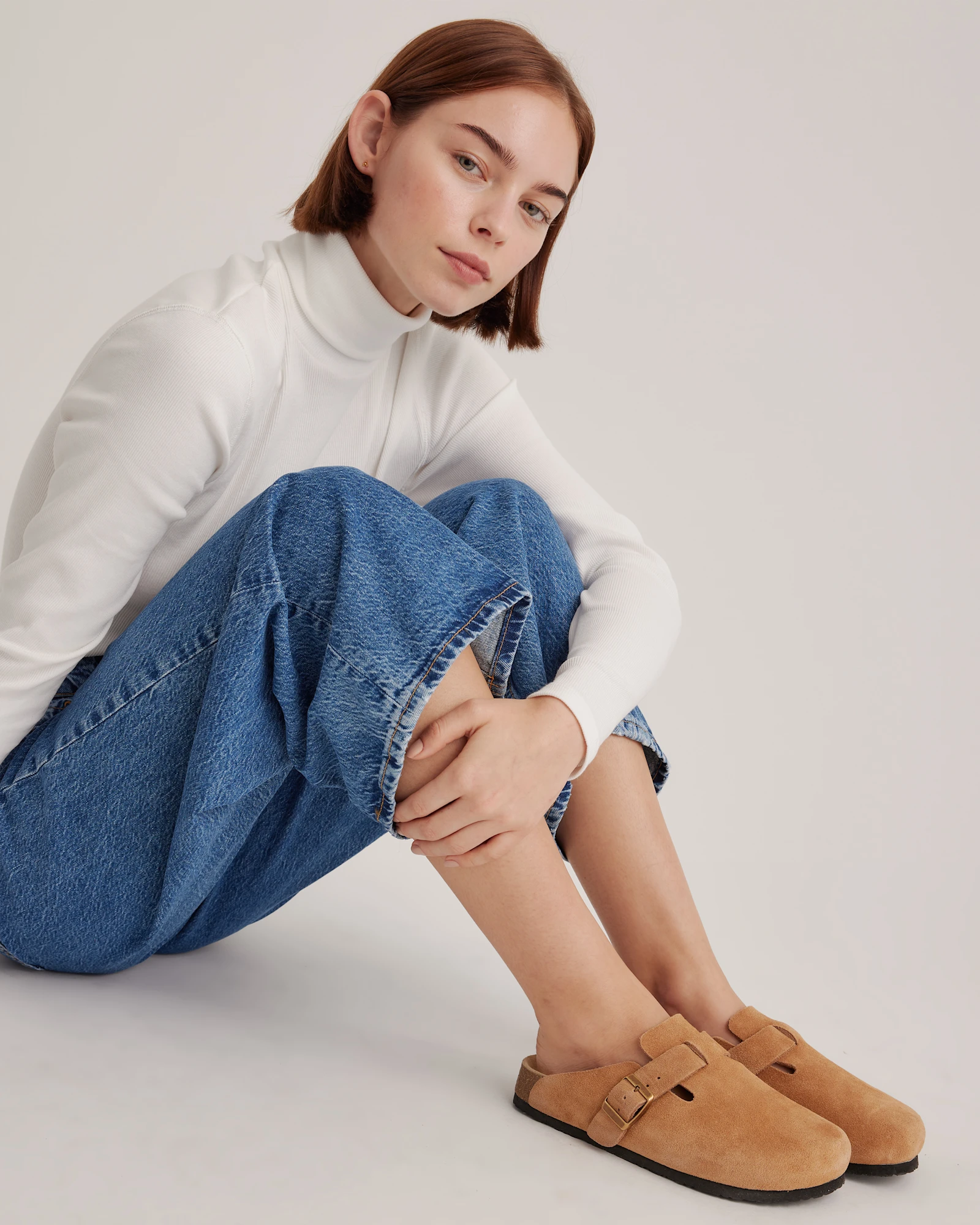 Water Repellent Suede Pecan Clog Mule - Image 2